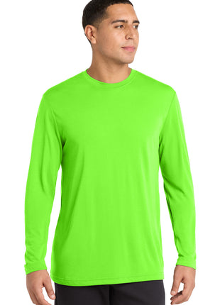 Sport-Tek® Long Sleeve PosiCharge® Competitor™ Cotton Touch™ Tee. ST450LS - Neon Green | Sport-Tek