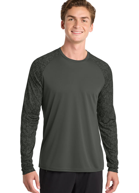 Sport-Tek ® Long Sleeve Digi Camo Tee. ST460LS - Black | Sport-Tek