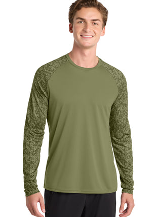 Sport-Tek ® Long Sleeve Digi Camo Tee. ST460LS - Olive Drab Green | Sport-Tek