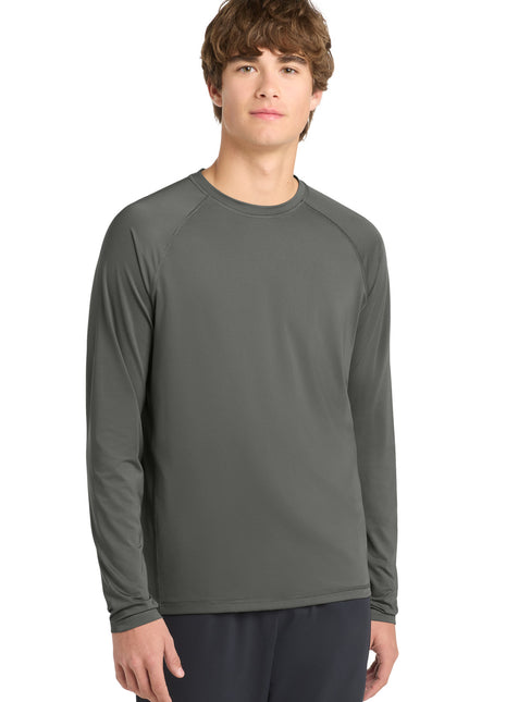Sport-Tek ® Long Sleeve Rashguard Tee. ST470LS - Dark Smoke Grey | Sport-Tek