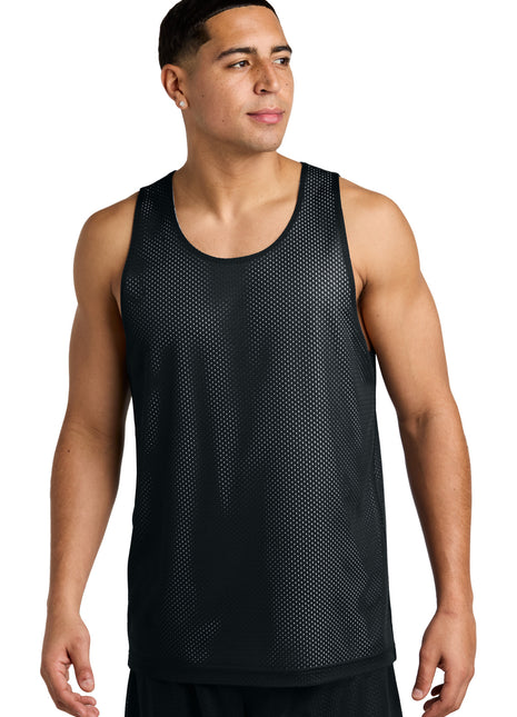 Sport-Tek® PosiCharge® Reversible Mesh Tank ST5000 - Black/ White | Sport-Tek
