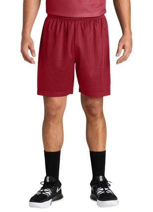 Sport-Tek® PosiCharge® Mesh 7" Short ST5100 - Deep Red | Sport-Tek