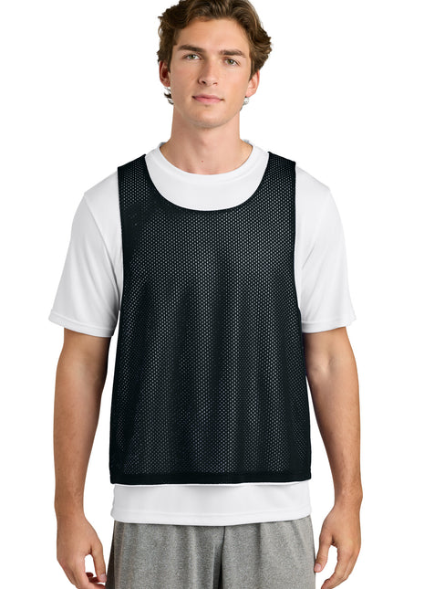 Sport-Tek® Lacrosse Reversible Pinnie ST512 - Black/ White | Sport-Tek