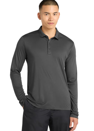 Sport-Tek ®  Posi-UV®  Pro Long Sleeve Polo. ST520LS - Dark Smoke Grey | Sport-Tek