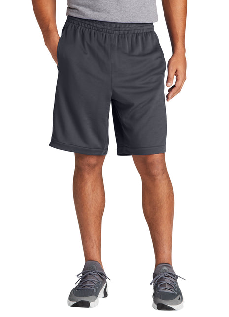 Sport-Tek® PosiCharge® Position Short with Pockets ST575 - Graphite | Sport-Tek