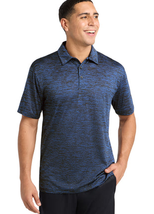 Sport-Tek ® PosiCharge ® Electric Heather Polo. ST590 - Dark Royal-Black Electric | Sport-Tek