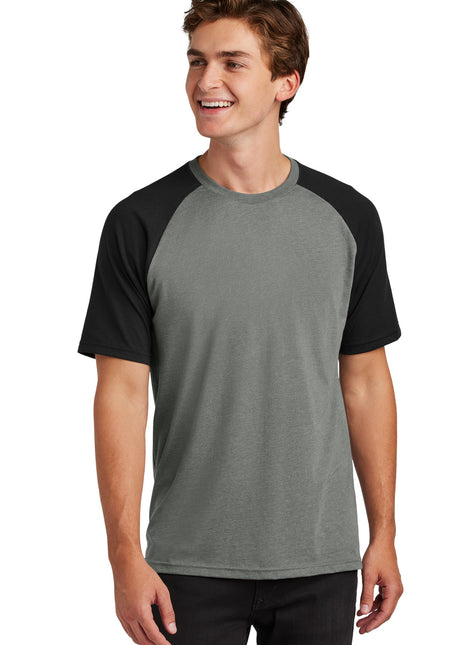 Sport-Tek® Halftime Raglan Tee ST6040 - Black/ Vintage Heather | Sport-Tek