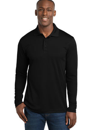 Sport-Tek ® PosiCharge ® RacerMesh ® Long Sleeve Polo. ST640LS - Black | Sport-Tek