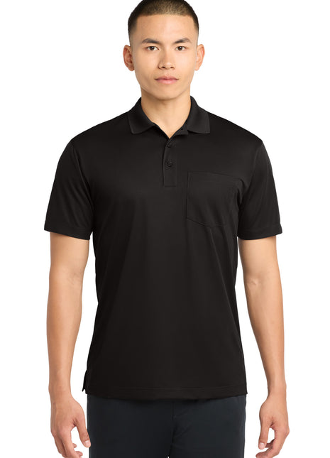 Sport-Tek® Micropique Sport-Wick® Pocket Polo. ST651 - Black | Sport-Tek