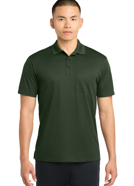 Sport-Tek® Micropique Sport-Wick® Pocket Polo. ST651 - Forest Green | Sport-Tek