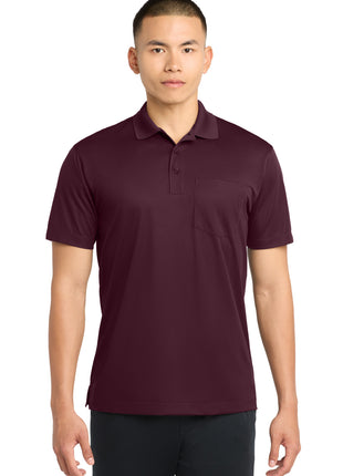 Sport-Tek® Micropique Sport-Wick® Pocket Polo. ST651 - Maroon | Sport-Tek