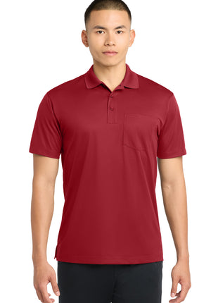 Sport-Tek® Micropique Sport-Wick® Pocket Polo. ST651 - True Red | Sport-Tek