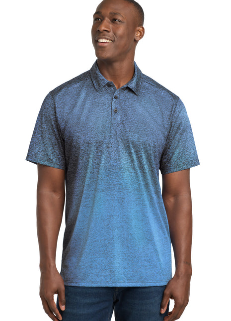 Sport-Tek ® Ombre Heather Polo. ST671 - Carolina Blue/ True Navy | Sport-Tek