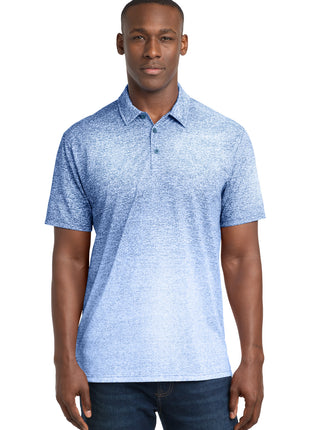 Sport-Tek ® Ombre Heather Polo. ST671 - White/ True Royal | Sport-Tek