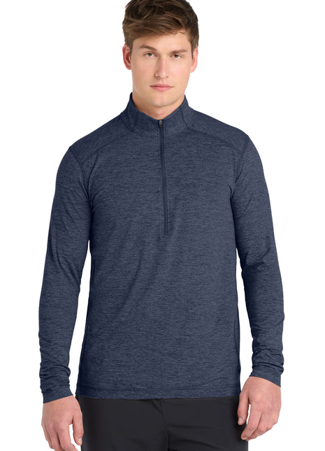 Sport-Tek ® Exchange 1.5 Long Sleeve 1/2-Zip. ST711 - Dark Denim Heather | Sport-Tek