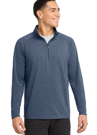 Sport-Tek® Sport-Wick® Stretch 1/4-Zip Pullover. ST850 - True Navy Heather | Sport-Tek