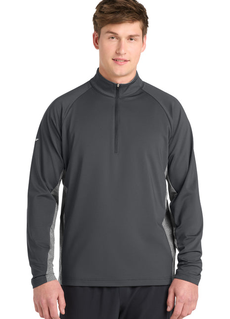 Sport-Tek® Sport-Wick® Stretch Contrast 1/4-Zip Pullover. ST854 - Charcoal Grey/ Charcoal Grey Heather | Sport-Tek