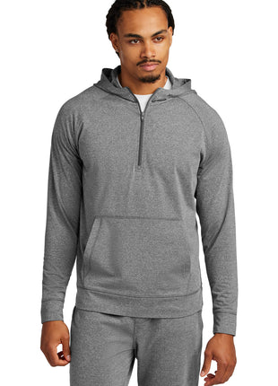 Sport-Tek® Sport-Wick® Stretch 1/2-Zip Hoodie ST856 - Charcoal Grey Heather | Sport-Tek