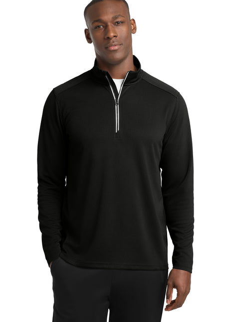 Sport-Tek® Sport-Wick® Textured 1/4-Zip Pullover.  ST860 - Black | Sport-Tek