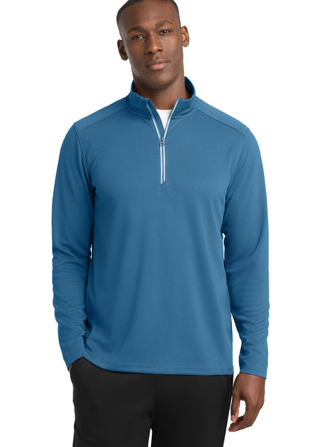Sport-Tek® Sport-Wick® Textured 1/4-Zip Pullover.  ST860 - Dawn Blue | Sport-Tek
