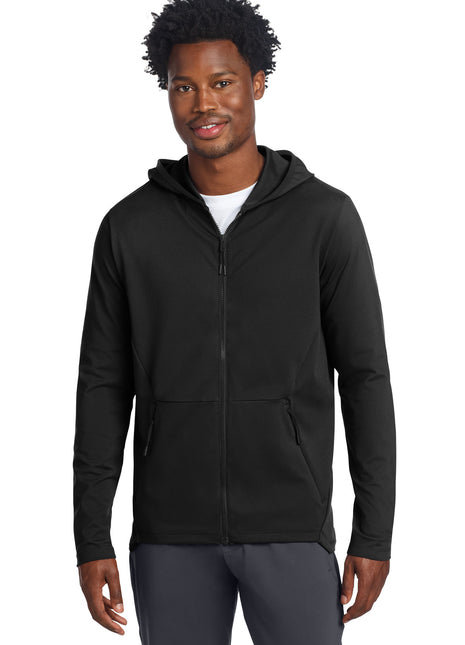 Sport-Tek® Circuit Hooded Full-Zip ST870 - Deep Black | Sport-Tek