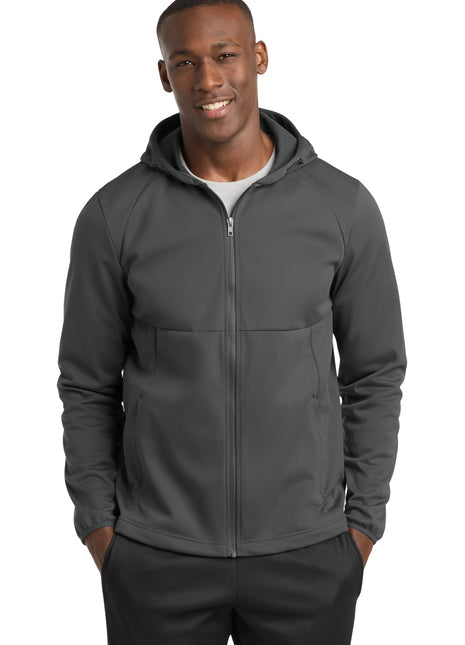 Sport-Tek® Hooded Soft Shell Jacket ST980 - Graphite | Sport-Tek