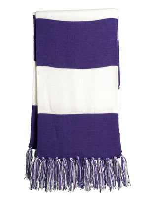 Sport-Tek® Spectator Scarf. STA02 - Purple/ White | Sport-Tek