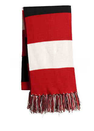 Sport-Tek® Spectator Scarf. STA02 - True Red/ White/ Black | Sport-Tek