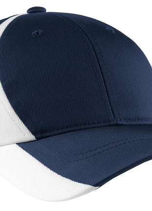 Sport-Tek® Dry Zone® Nylon Colorblock Cap. STC11 - True Navy/ White | Sport-Tek