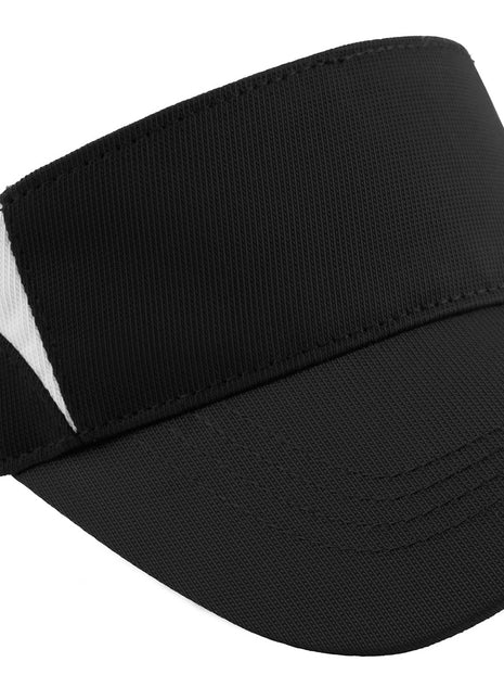 Sport-Tek® Dry Zone® Colorblock Visor.  STC13 - Black/ White | Sport-Tek