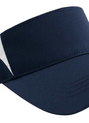 Sport-Tek® Dry Zone® Colorblock Visor.  STC13 - True Navy/ White | Sport-Tek