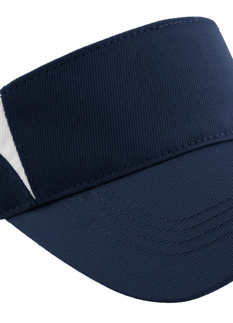 Sport-Tek® Dry Zone® Colorblock Visor.  STC13 - True Navy/ White | Sport-Tek