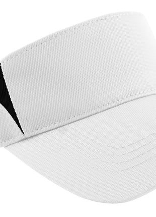 Sport-Tek® Dry Zone® Colorblock Visor.  STC13 - White/ Black | Sport-Tek