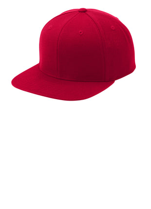Sport-Tek® YP Classics® Flat Bill Snapback Cap. STC19 - Deep Red | Sport-Tek