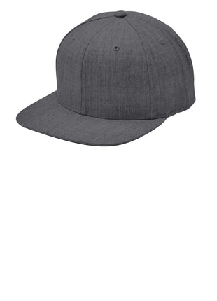 Sport-Tek® YP Classics® Flat Bill Snapback Cap. STC19 - Dark Heather Grey | Sport-Tek