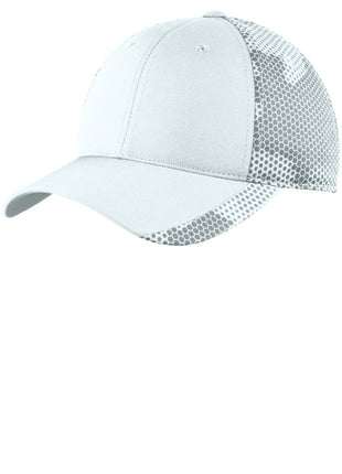 Sport-Tek® CamoHex Cap. STC23 - White | Sport-Tek