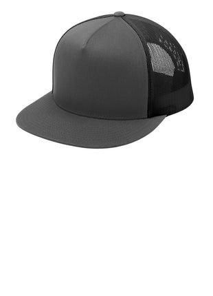 Sport-Tek® YP Classics ® 5-Panel Classic Trucker Mesh Back Cap. STC38 - Graphite/ Graphite | Sport-Tek