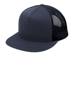 Sport-Tek® YP Classics ® 5-Panel Classic Trucker Mesh Back Cap. STC38 - True Navy/ True Navy | Sport-Tek