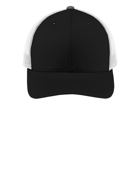 Sport-Tek® YP Classics® Retro Trucker Cap. STC39 - Black/ White | Sport-Tek