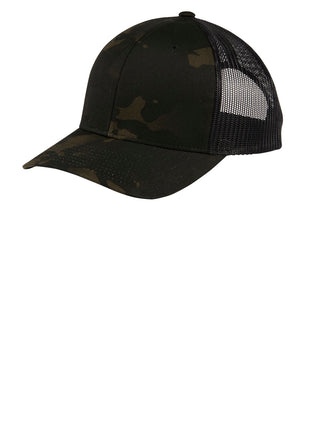 Sport-Tek® YP Classics® Retro Trucker Cap. STC39 - Multicam Black | Sport-Tek