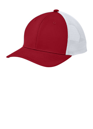 Sport-Tek® Club Trucker Cap STC46 - Deep Red/ White | Sport-Tek