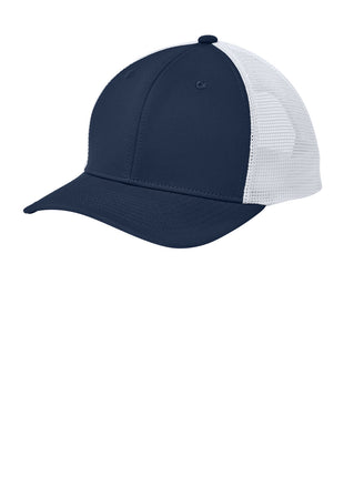 Sport-Tek® Club Trucker Cap STC46 - True Navy/ White | Sport-Tek