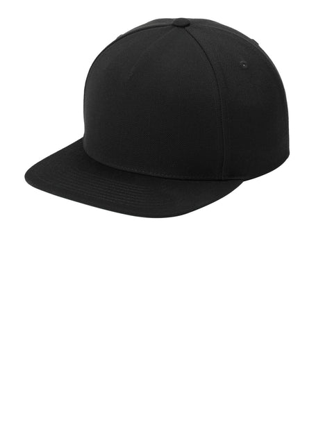 Sport-Tek® YP Classics® Premium 5-Panel Snapback Cap STC55 - Black | Sport-Tek