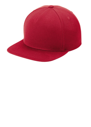 Sport-Tek® YP Classics® Premium 5-Panel Snapback Cap STC55 - Deep Red | Sport-Tek