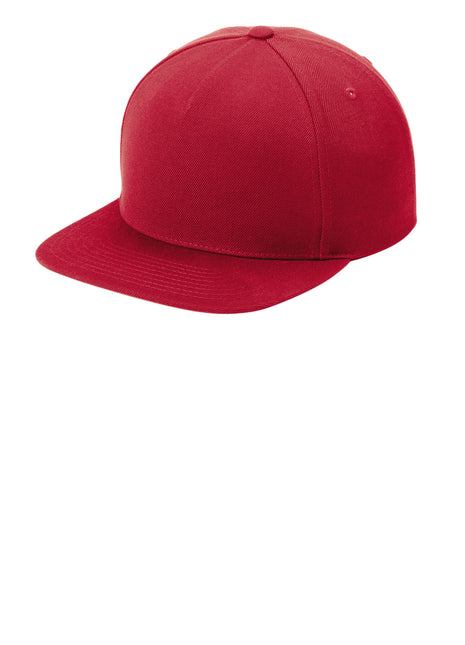 Sport-Tek® YP Classics® Premium 5-Panel Snapback Cap STC55 - Deep Red | Sport-Tek