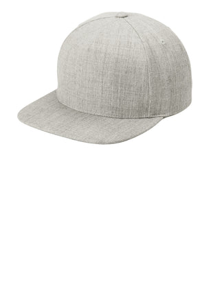 Sport-Tek® YP Classics® Premium 5-Panel Snapback Cap STC55 - Heather Grey | Sport-Tek