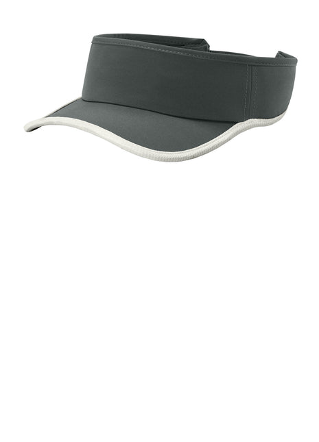 Sport-Tek® Repeat Visor STC57 - Iron Grey/ White | Sport-Tek