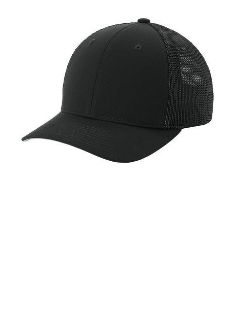 Sport-Tek® Stretch-Tek Mesh Back Cap STC60 - Black/ Black | Sport-Tek