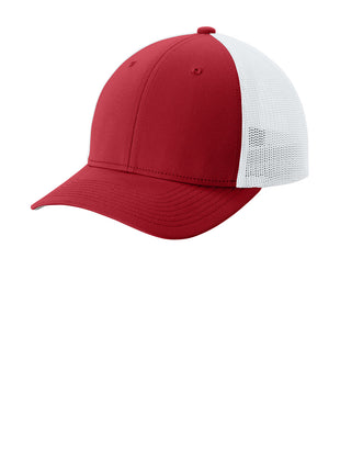 Sport-Tek® Stretch-Tek Mesh Back Cap STC60 - Deep Red/ White | Sport-Tek