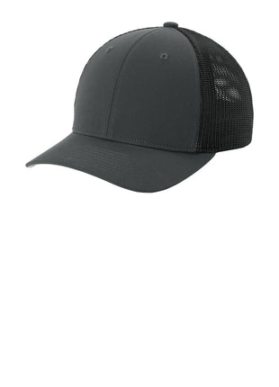 Sport-Tek® Stretch-Tek Mesh Back Cap STC60 - Iron Grey/ Black | Sport-Tek